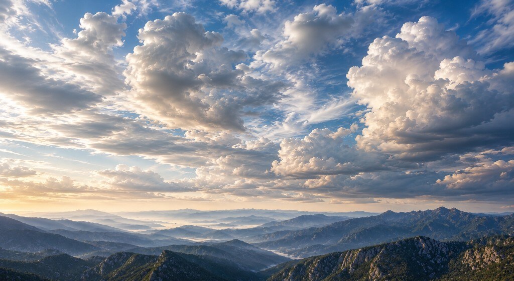 Mountain sky with clouds